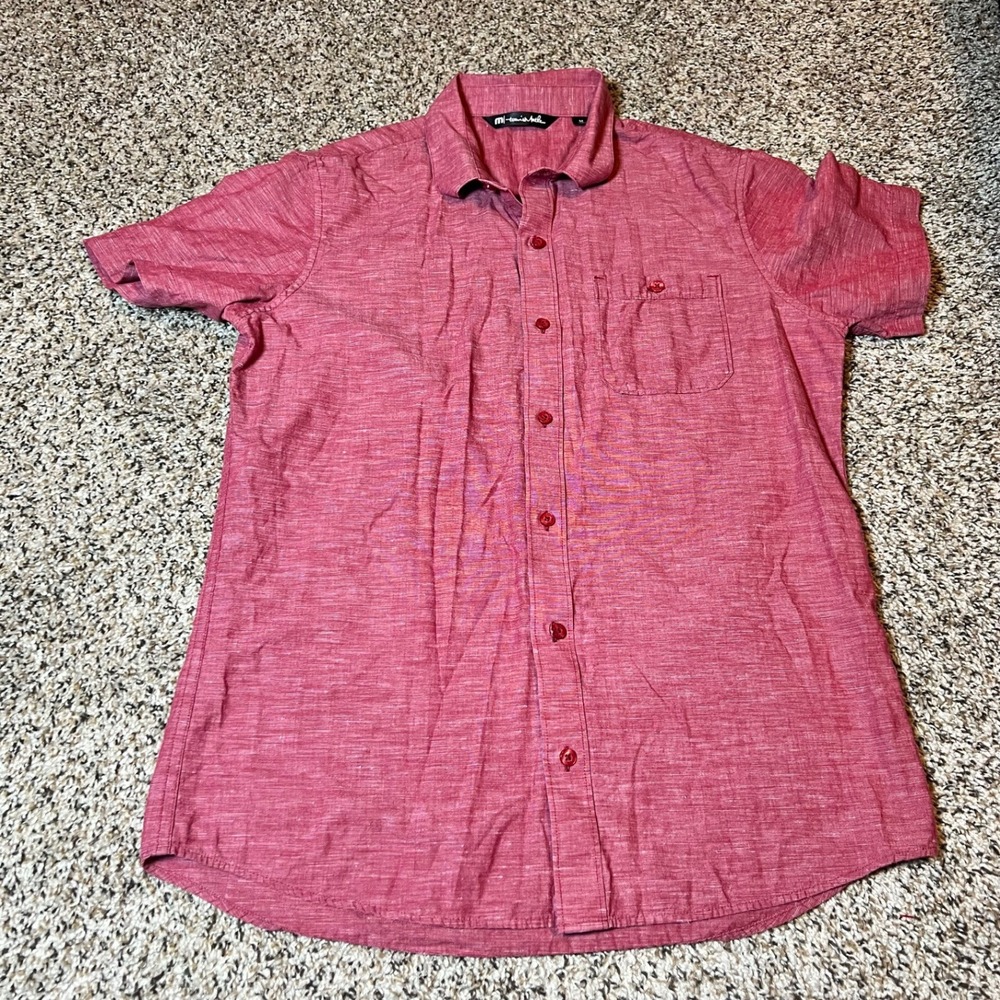 Travis Mathew Button Down‎ Shirt Short Sleeve Casual Modern Fit Size M